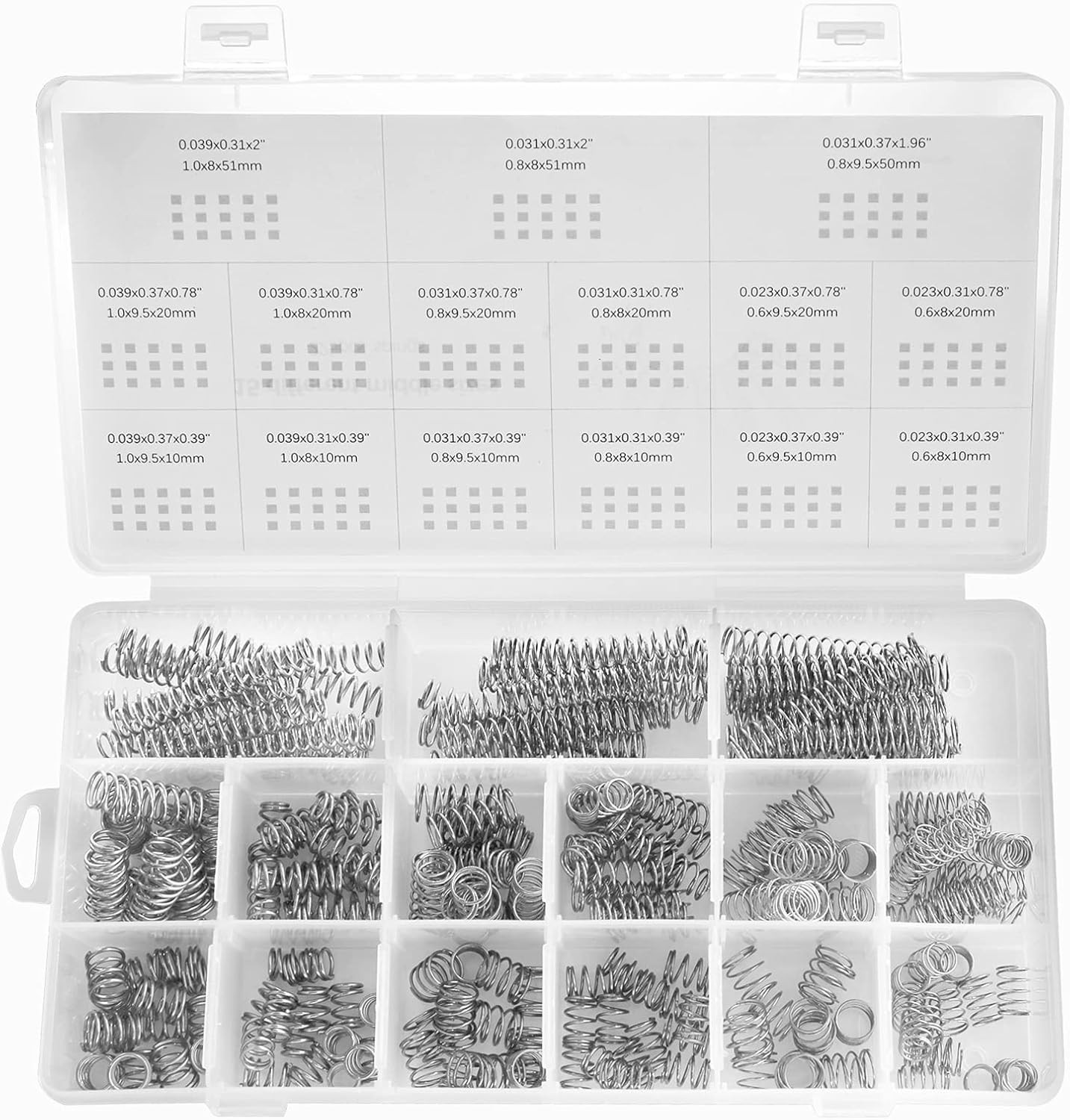 225Pcs Compression Springs Assortment 15 Sizes Stainless Steel Repair Replacemen