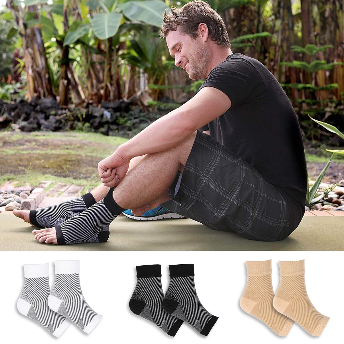 Compression Ankle Socks for Men, Women – Arch Pain Relief Feet Care Accessories