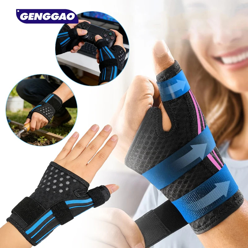 Adjustable Thumb & Wrist Support Brace Compression Sleeve Breathable Hand Guard