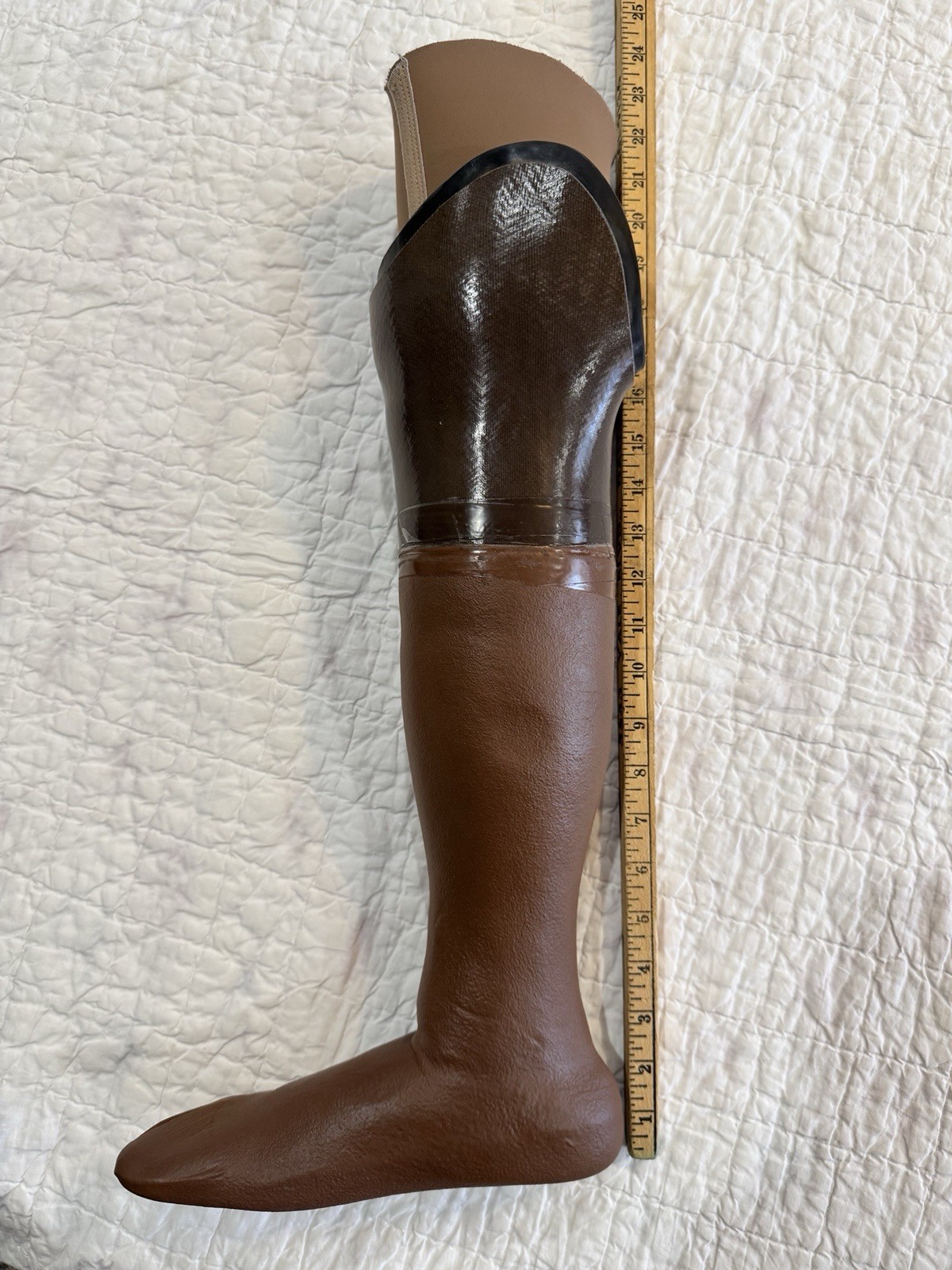 Vintage Prosthetic Leg Right Above Knee Melanated Dark Skin Rubber Carbon Fiber