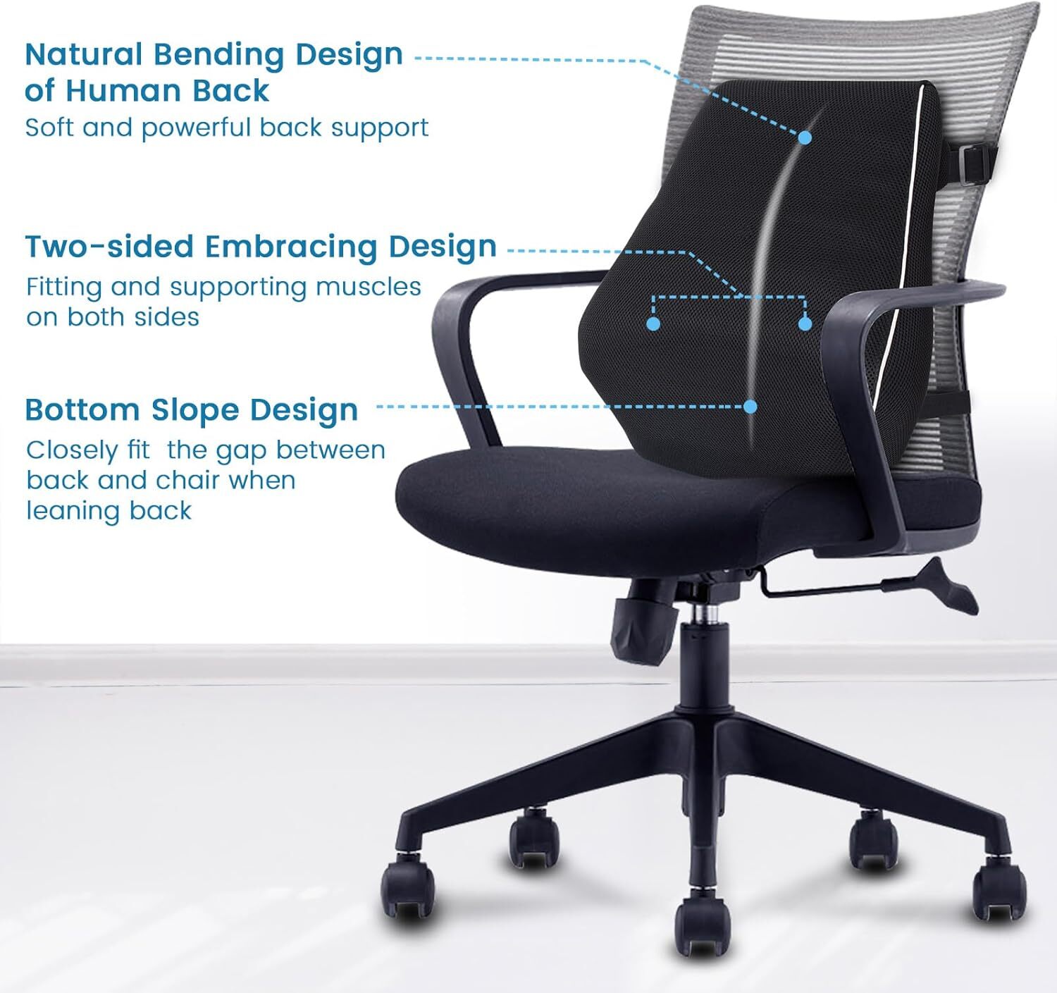 Memory Foam Lumbar Support Cushion for Home Office Car Seat Back Chair Pillow US