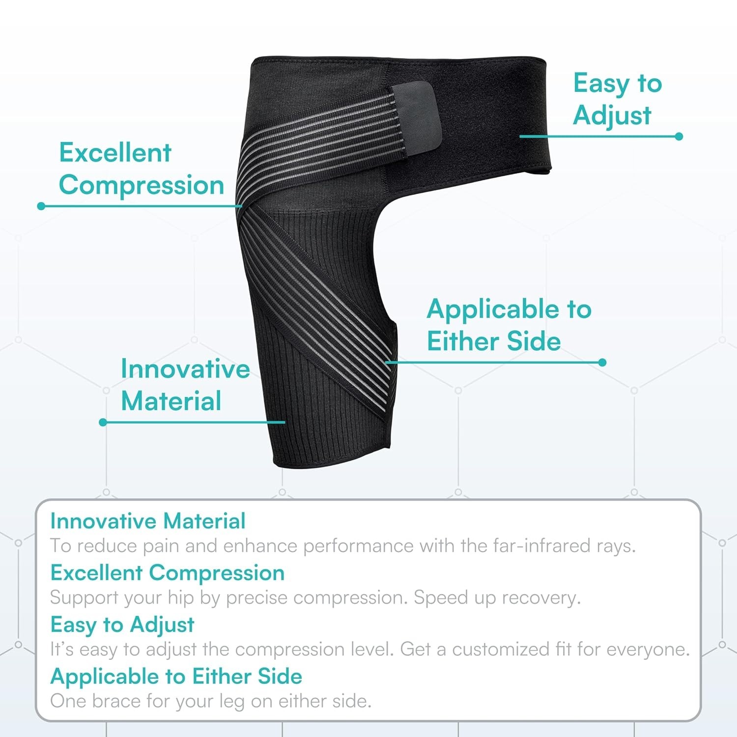 Vital Salveo Hip Brace Medium – -Dynamic Graphene PBM Recovery Support