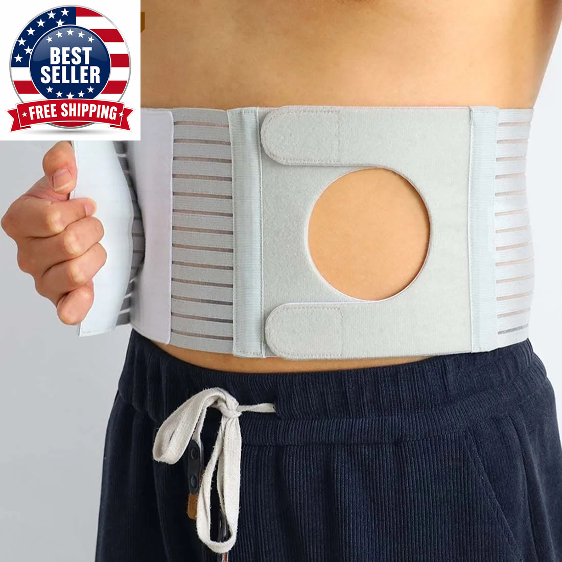 Ostomy Belt for Men and Women, Ostomy Hernia Support Belt, Abdominal Binder Brac