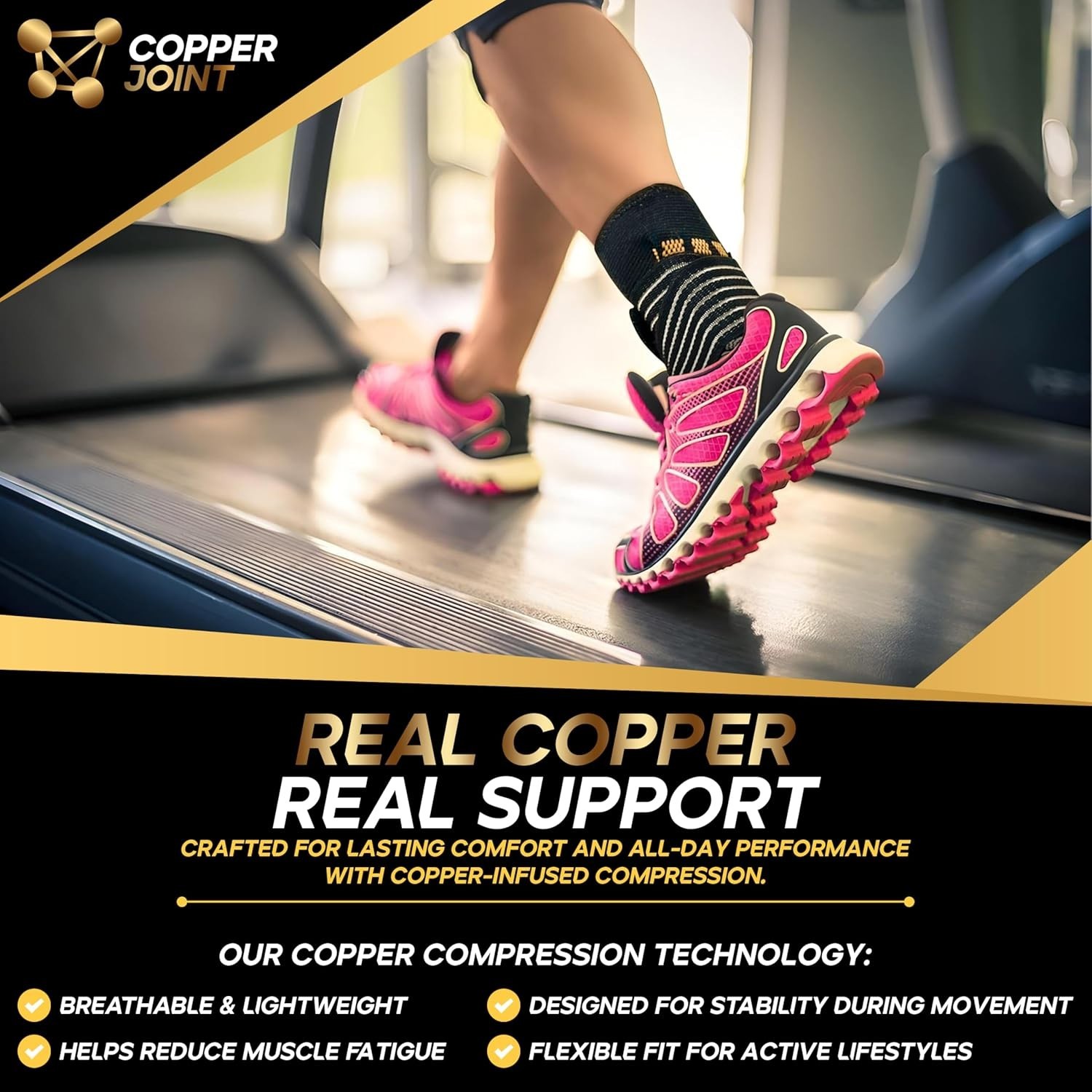All-Day Support Ankle Brace for Men & Women – Medium, Lightweight and Breathable