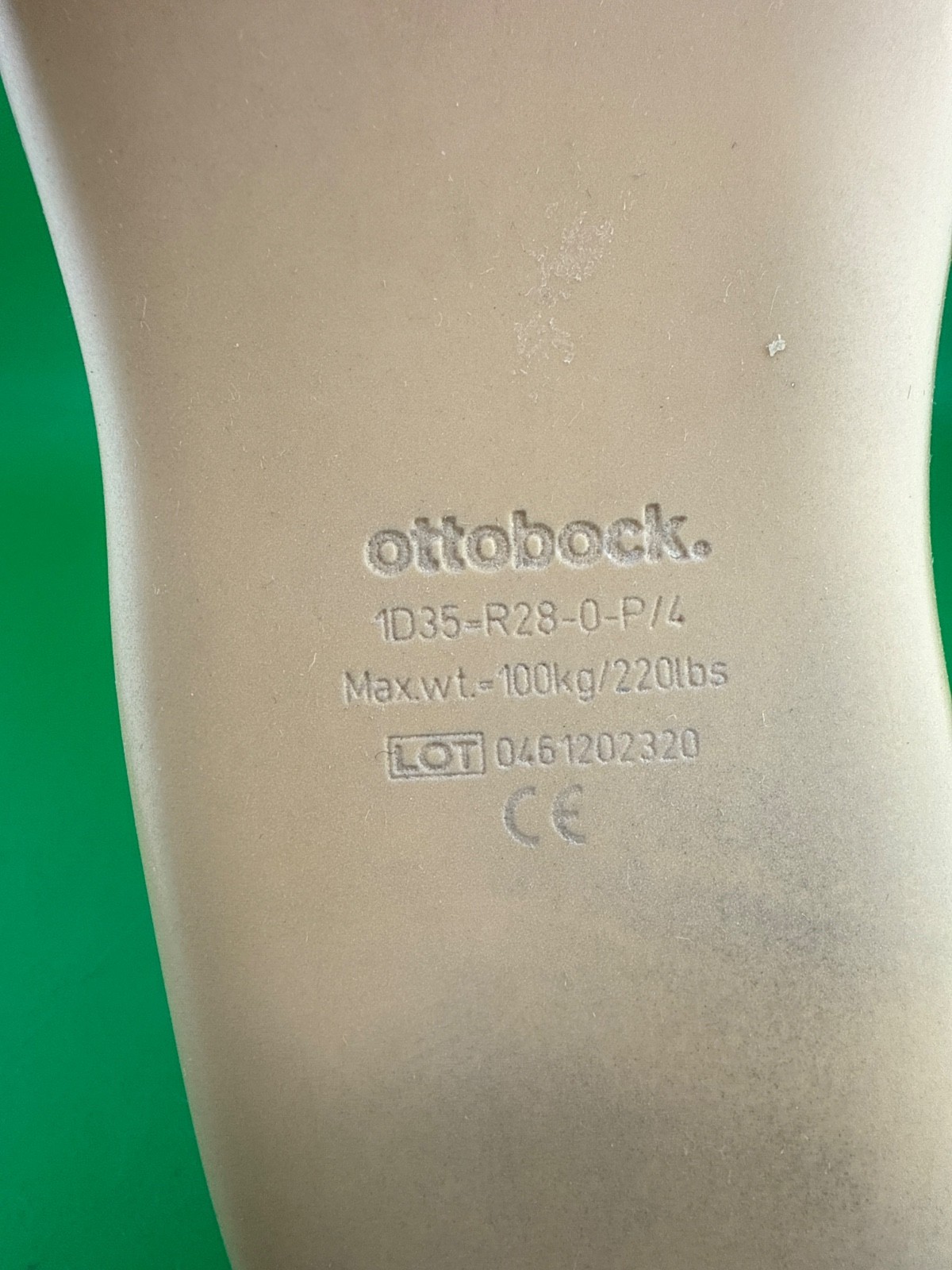 OTTOBOCK Otto Bock 1D35 Right Prosthetic Foot. Size 28, Dynamic Motion, right