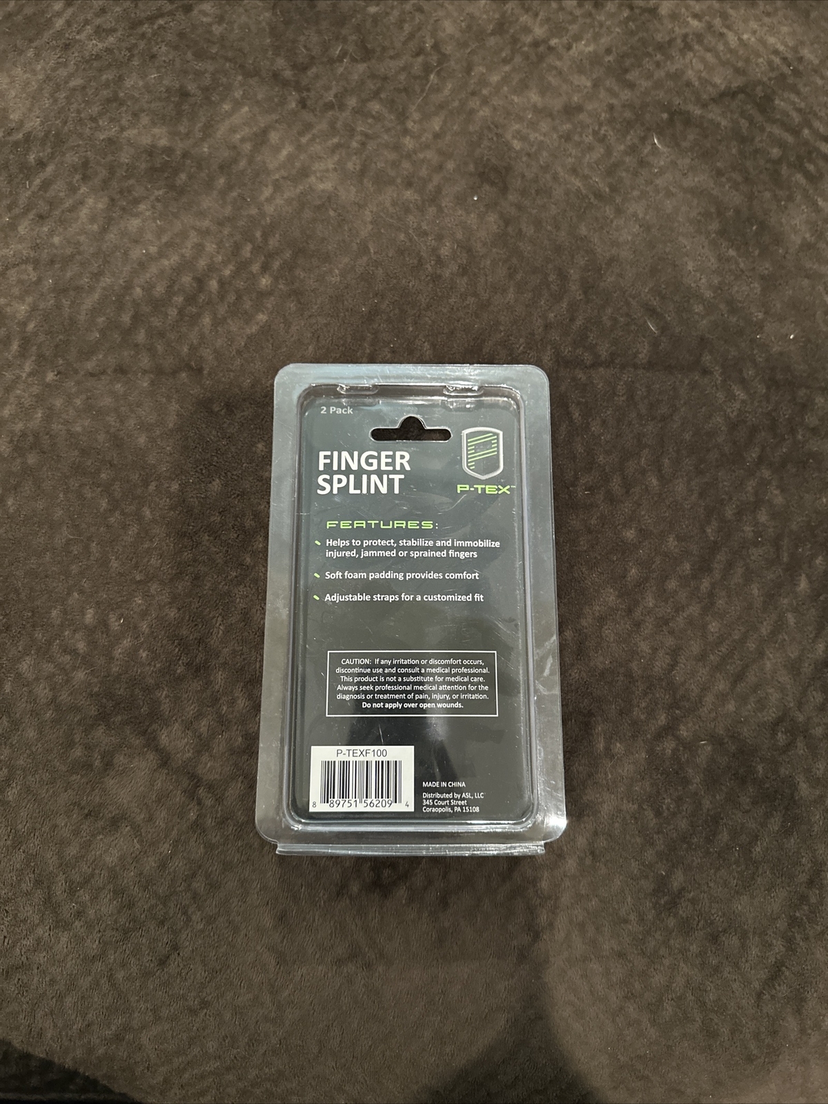 P-TEX Foam Padded Adjustable Finger Splint 2 Pack