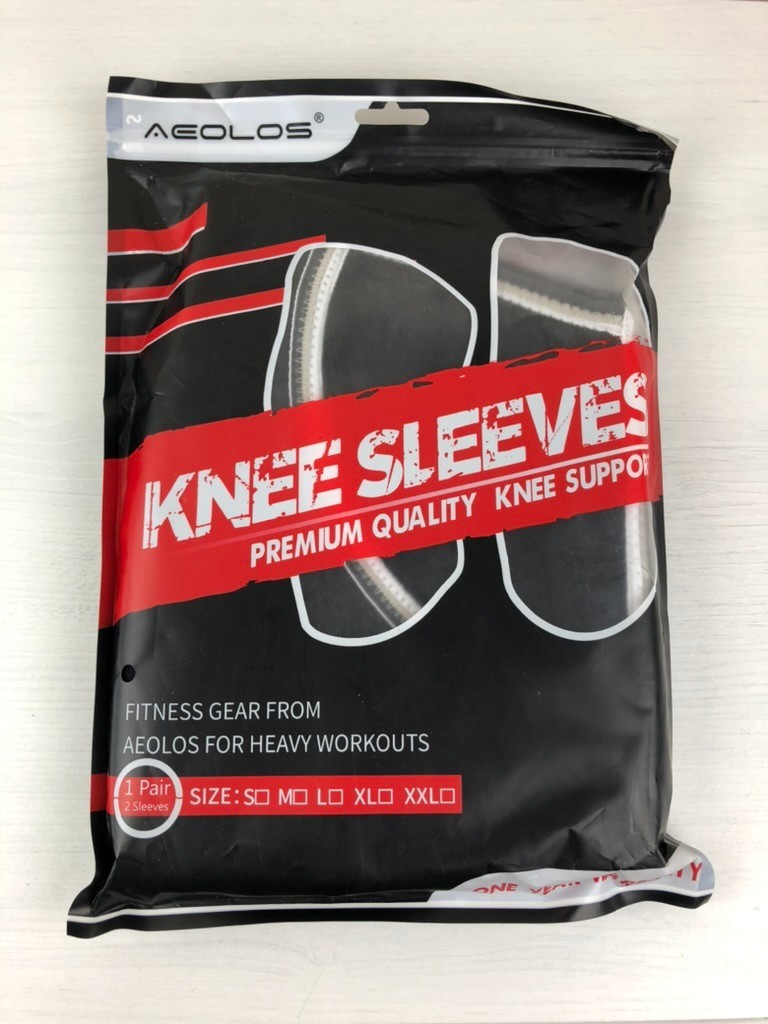 AEOLOS Knee Sleeves – Fitness Knee Support – XL – Black – 1 Pair – Brand New