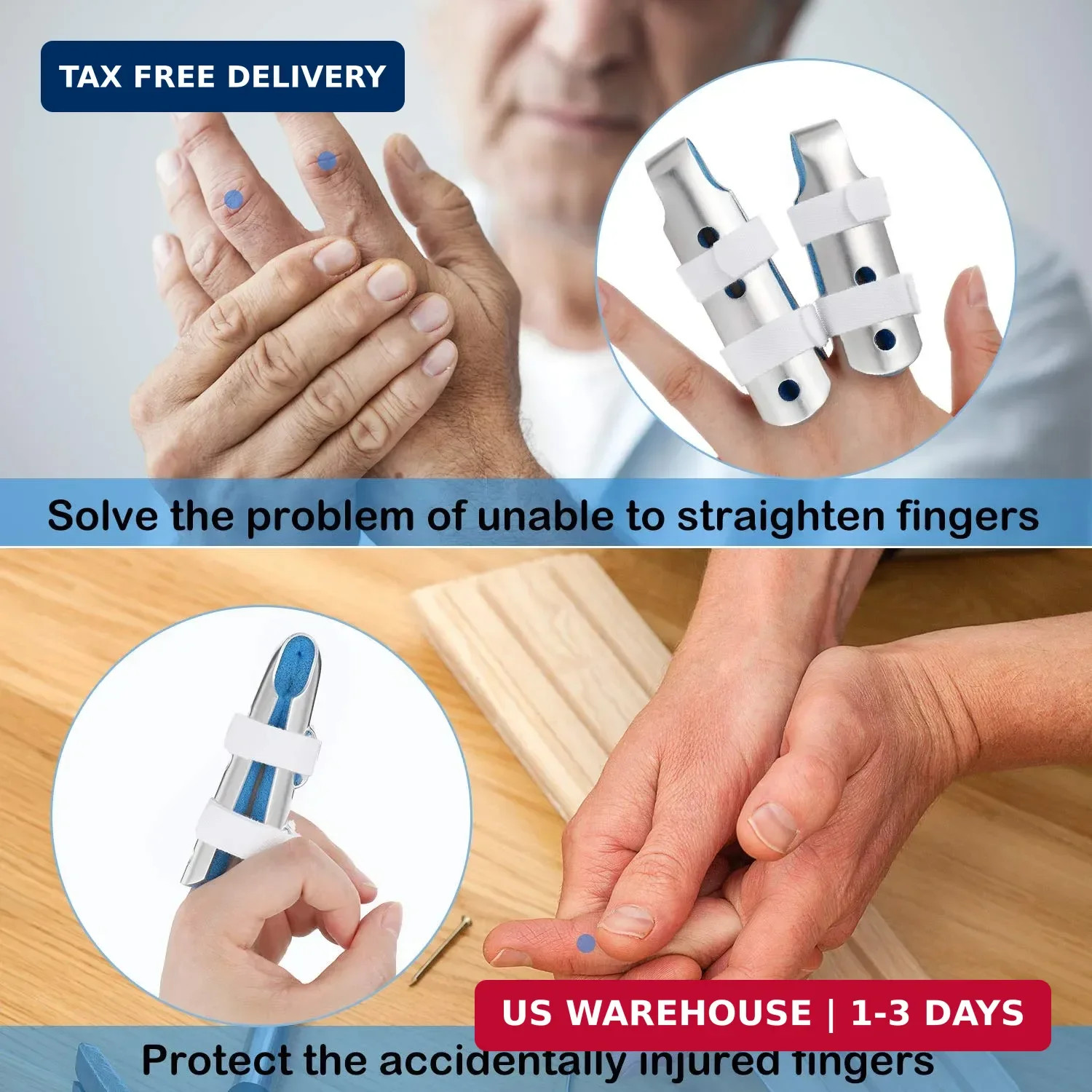 10 Pieces Finger Splints Metal Padded Support Finger Stabilizer with Soft Foa…