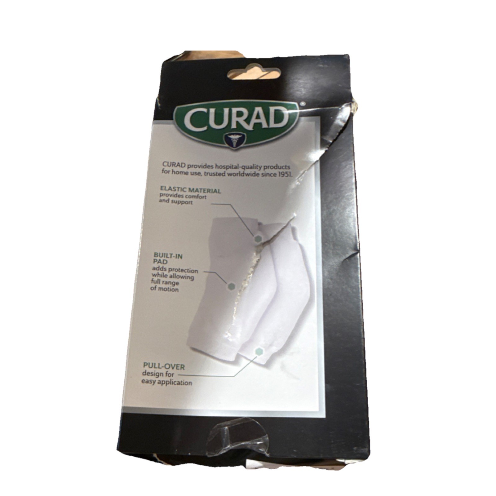 CURAD Heel & Elbow Protector Elastic Built-in Pad White One Size Pull-over