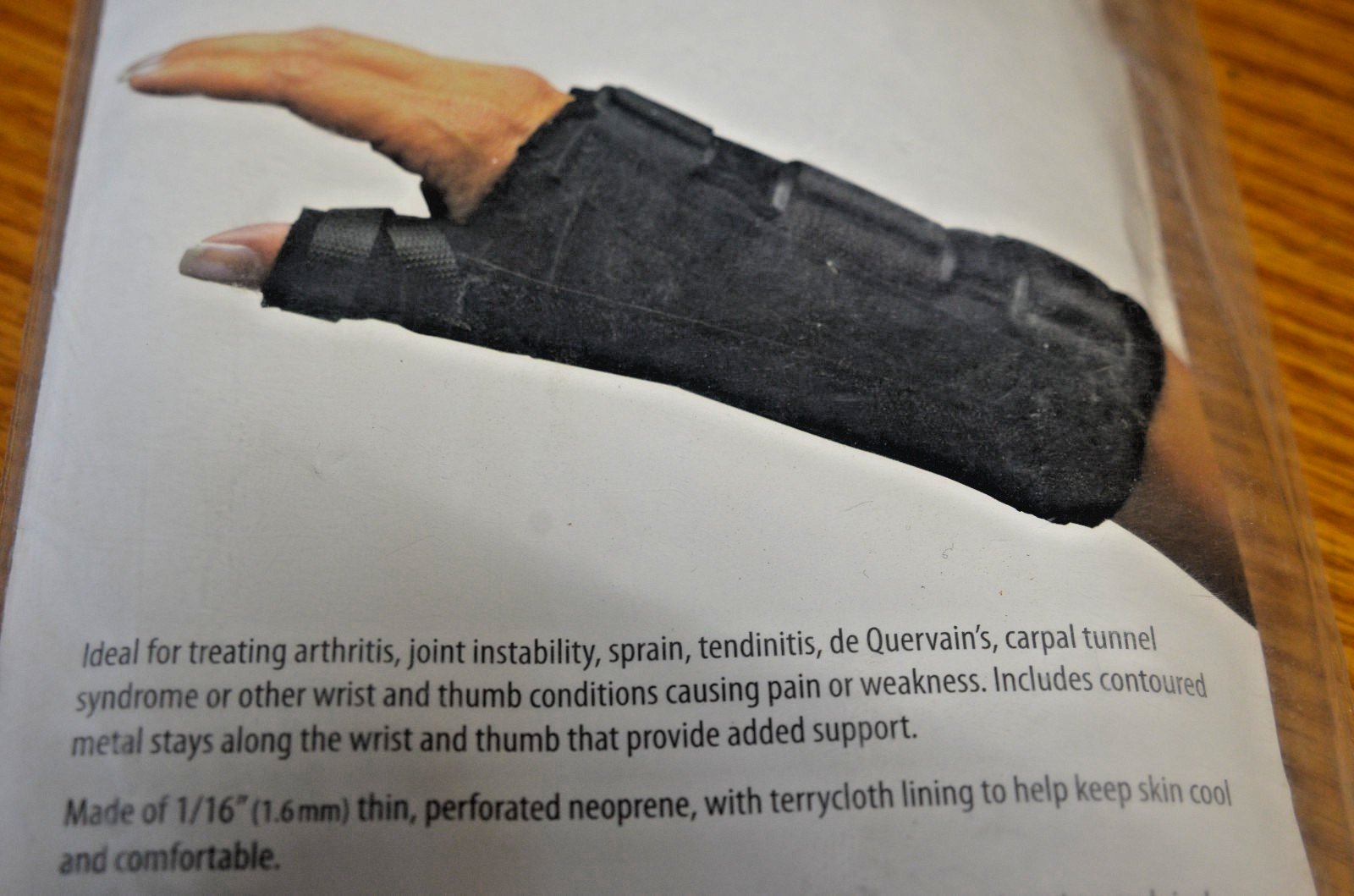 Comfort Cool D-Ring Thumb & Wrist Orthosis NC91262 L/S Long (2-B)