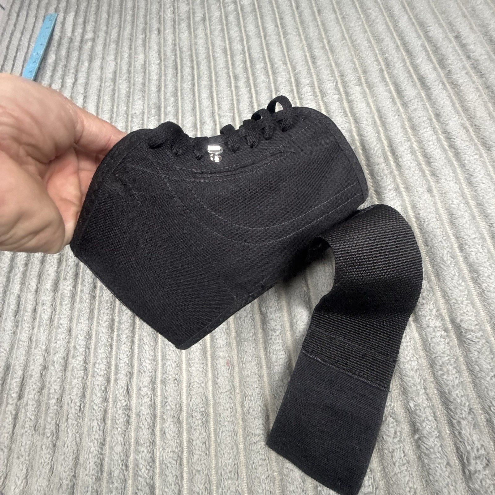 Medline Lace Up Ankle Brace Splint with Removable Rigid Plastic Stays XL Black⁠