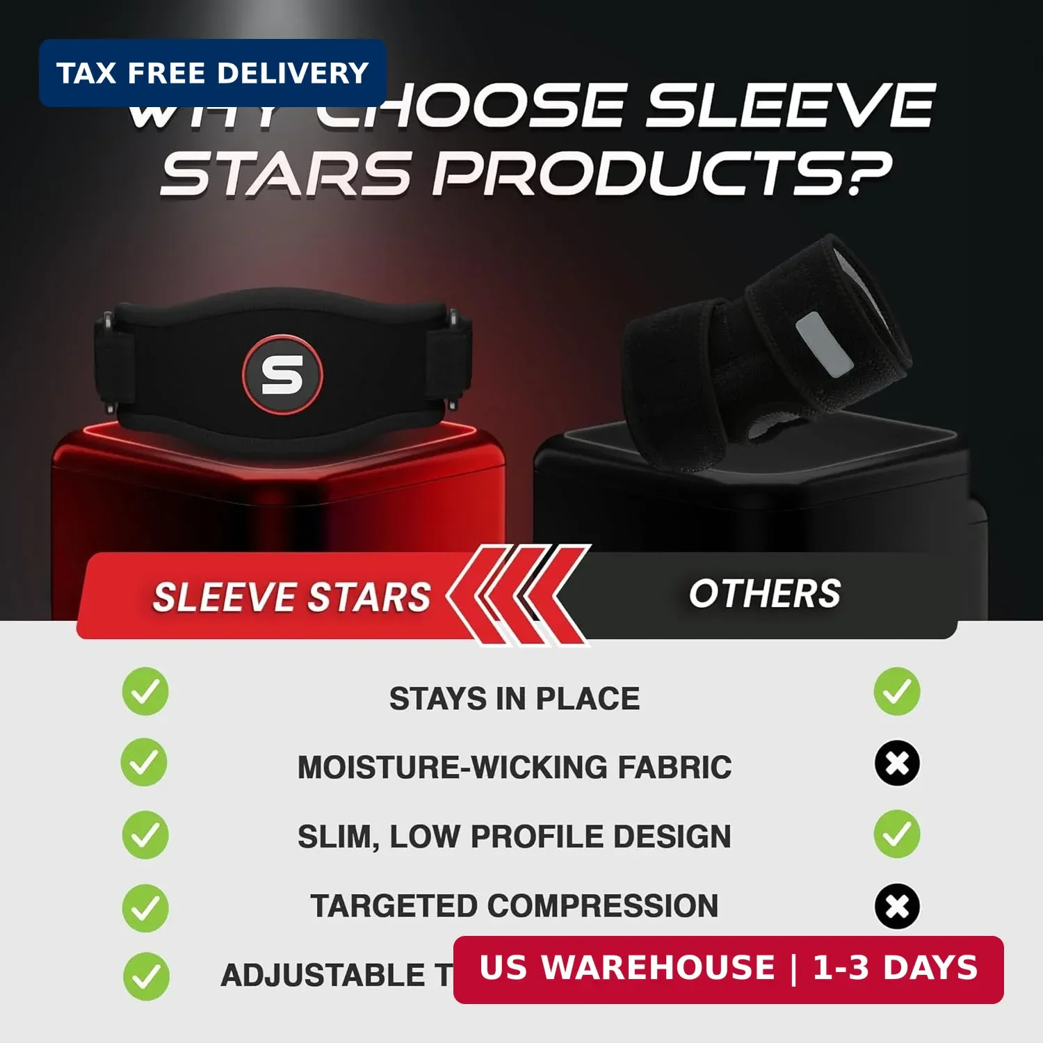 Sleeve Stars Tennis Elbow Brace for Men & Women, Elbow Brace for Tendonitis.