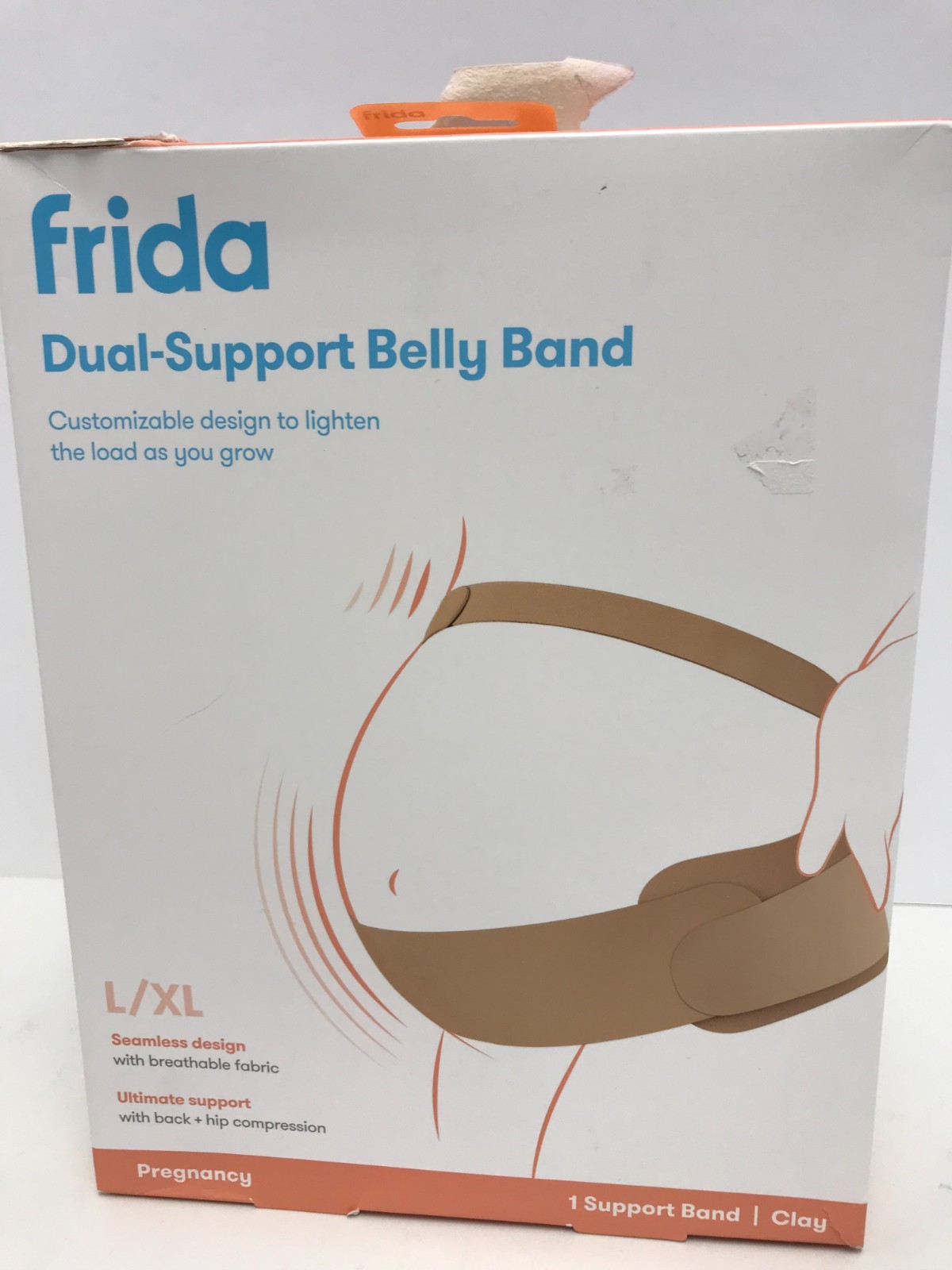 frida Dual-Support Belly Band, L/XL, Compression & Support, Adjustable, Clay 22