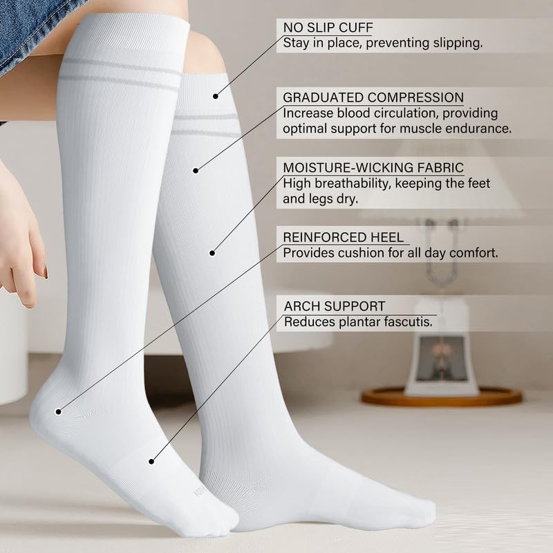 LEVSOX Viscose Made from Bamboo Compression Socks for Pregnant Women 20-30