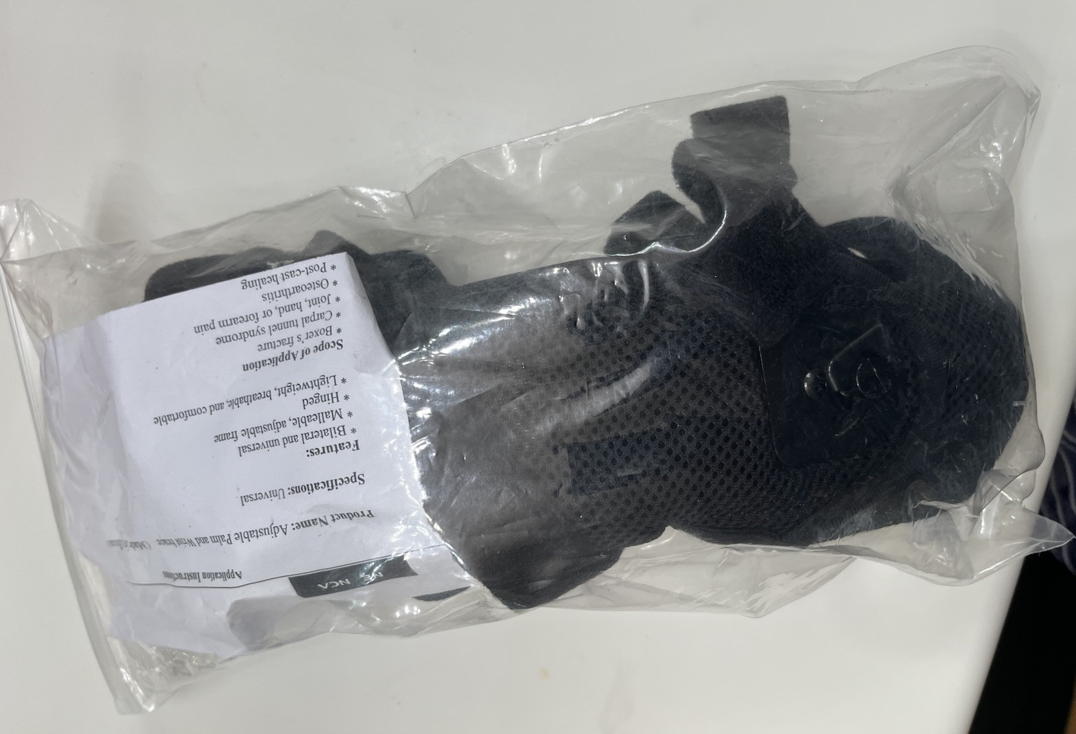 Neenca Adjustable Palm and Wrist Brace, Neoprene, Black – New In Pk Item #042741