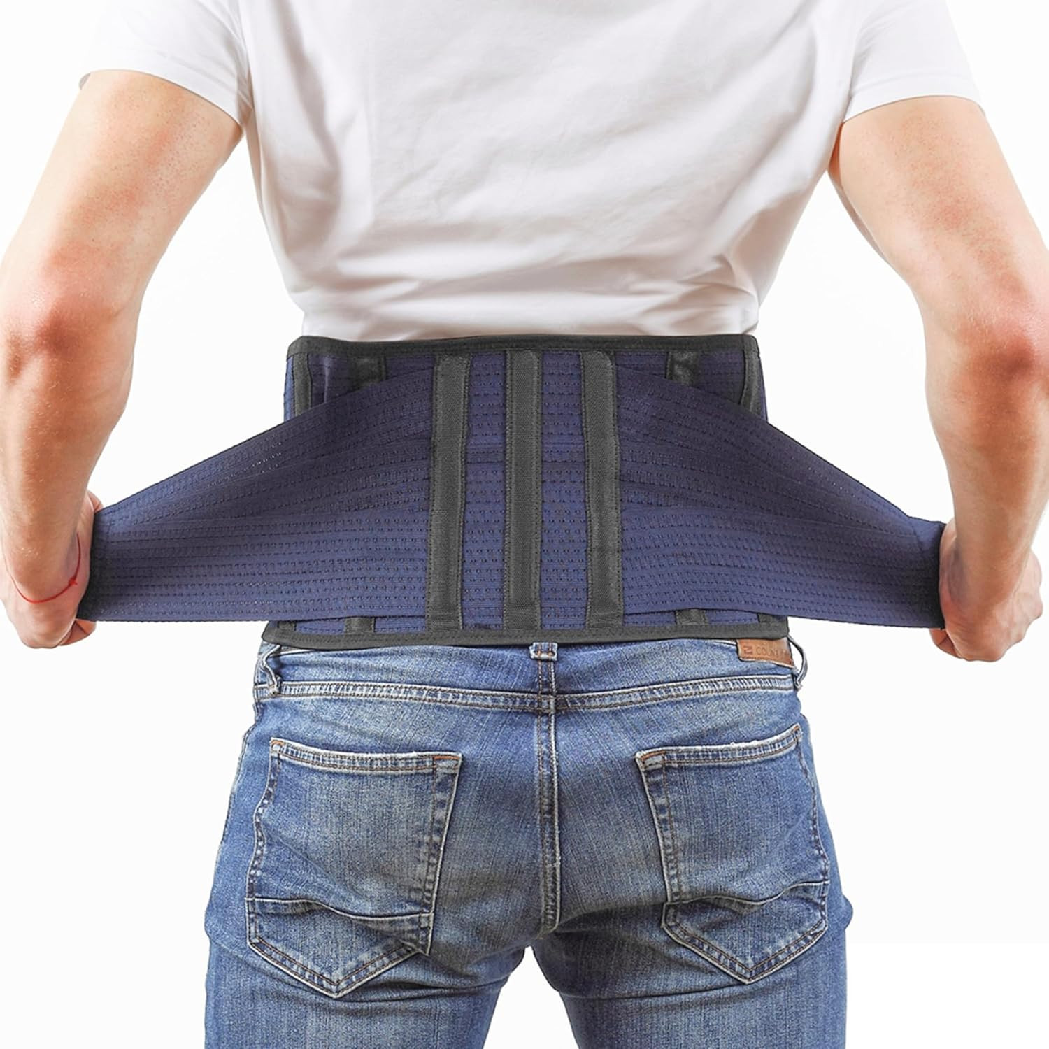 Back Support Brace Medium 32-37″ – Adjustable Lumbar Belt, 6 Ribs, Unisex