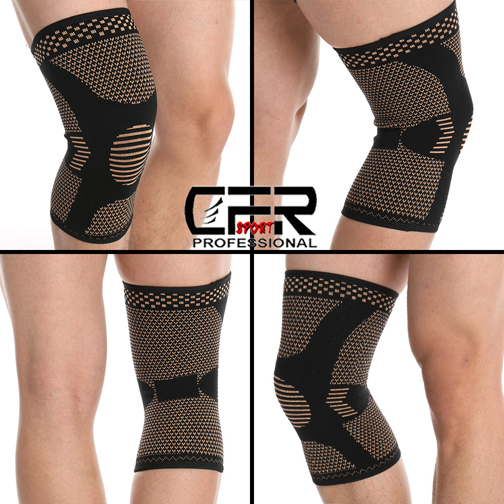 Copper Knee Brace Sleeve Patella Support Sports Gym Arthritis Tendon Joint Pain