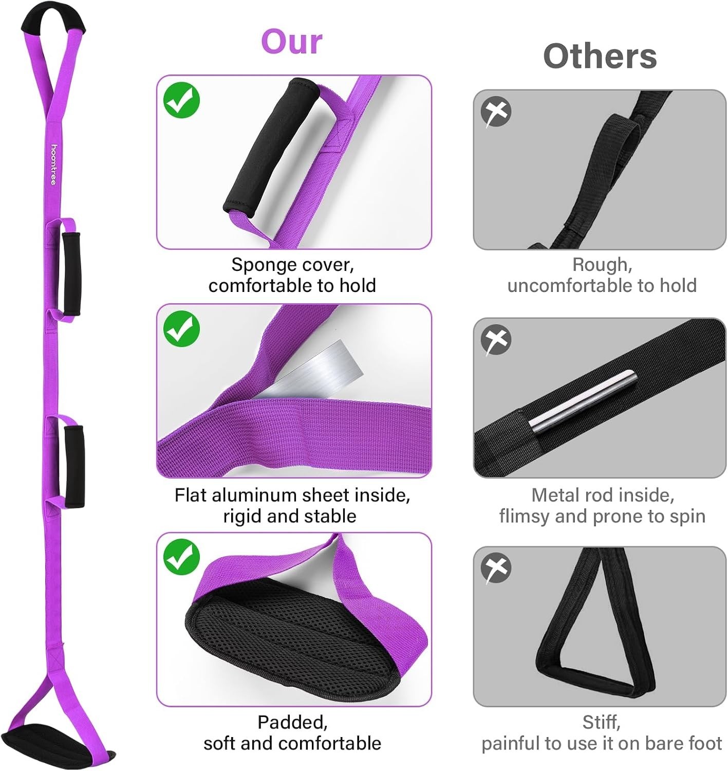 Rigorous 43-Inch Leg Lifter with Cushion Grips – For Smooth Mobility Transitions