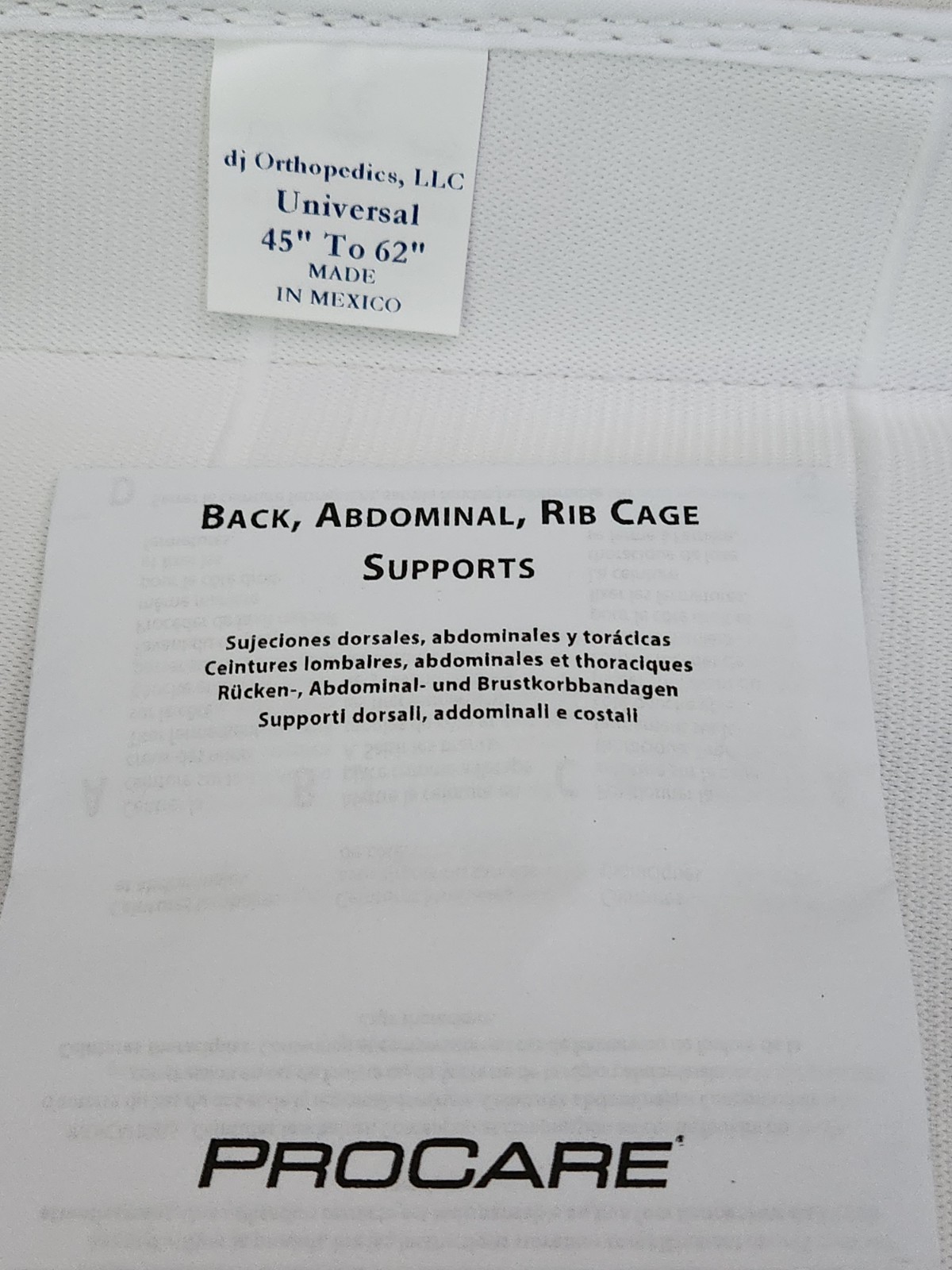One PROCARE 12″- 4 Panel Binder (45″-62″) For Abdominal Support 79-89091 – NIB