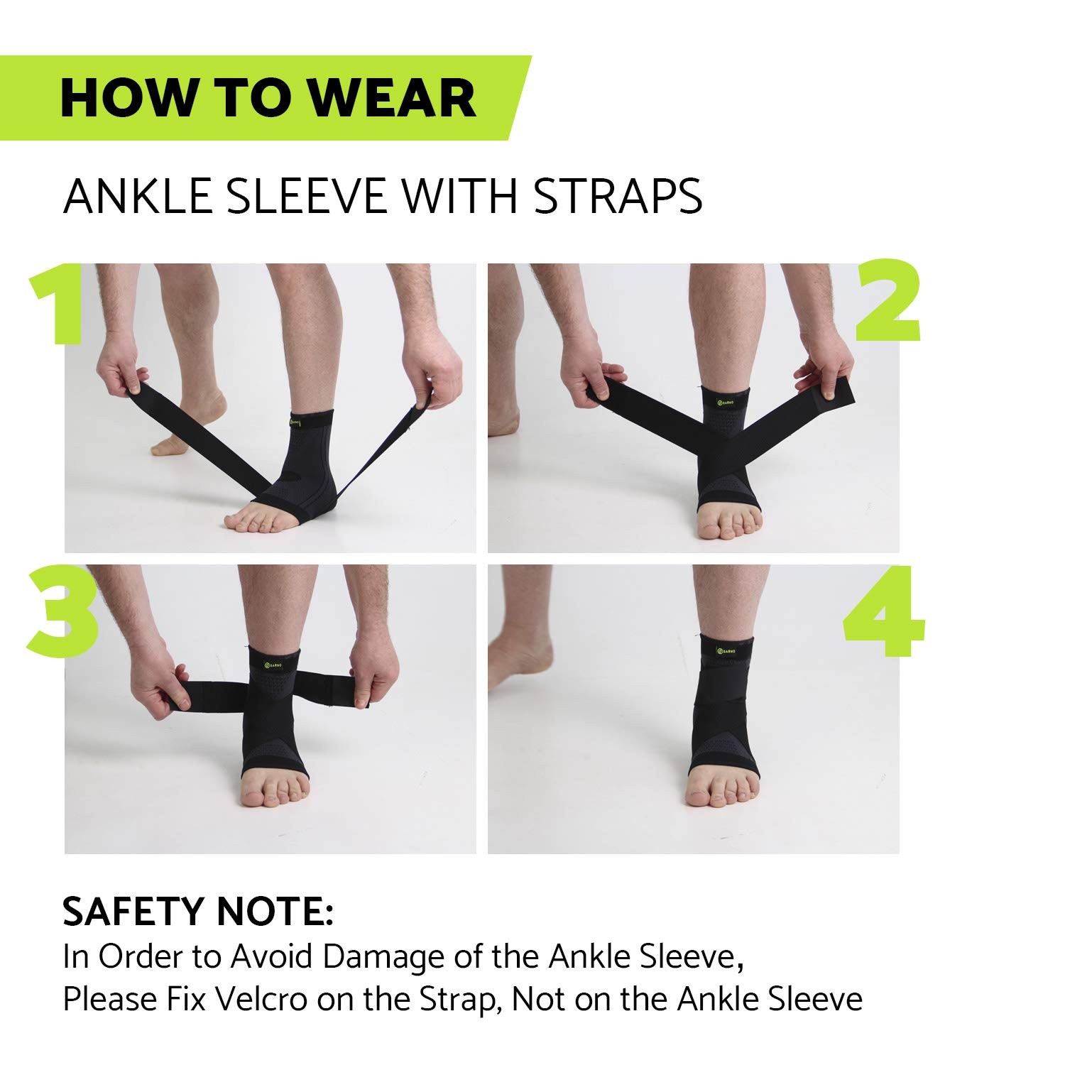 Ankle Brace – Compression Foot Sleeve with Adjustable Straps for Men & Women,…