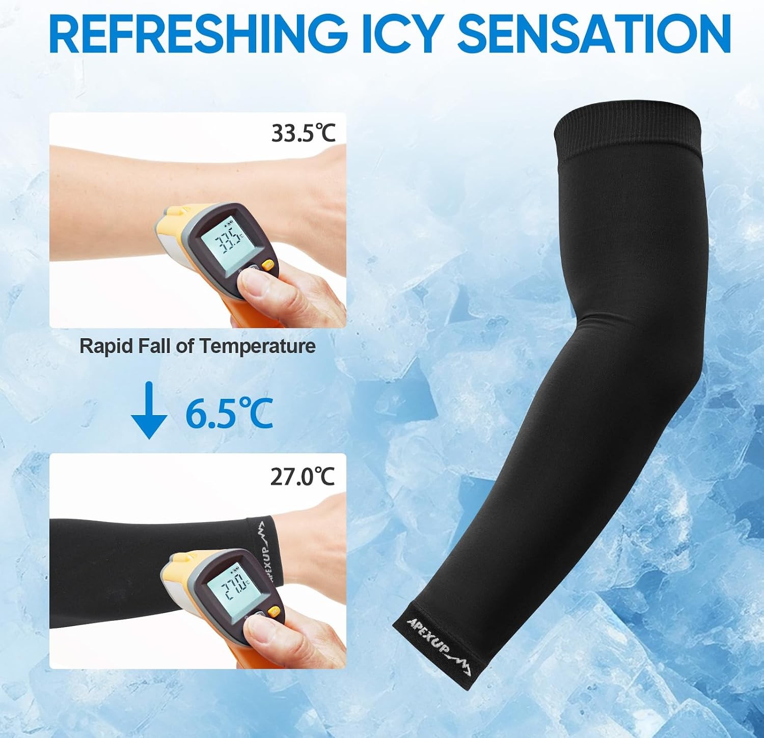 Sun Protection Cooling Arm Sleeves UPF 50 Outdoor Sports Compression
