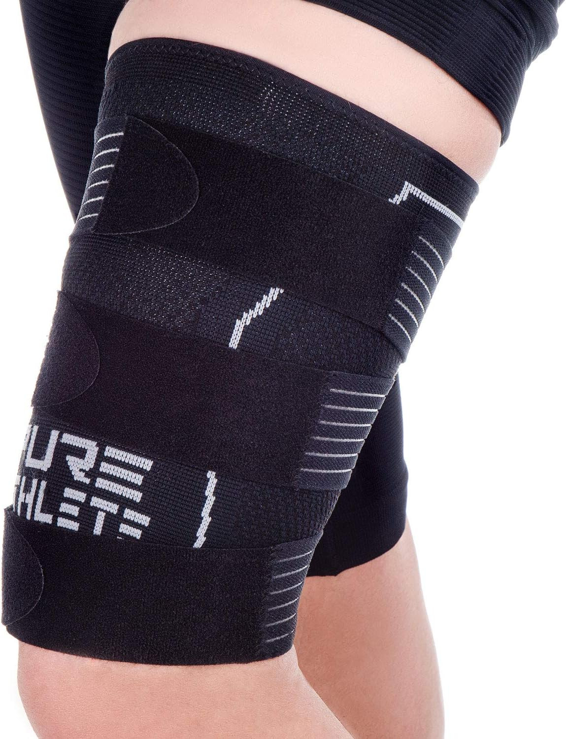 Thigh Compression Sleeve – Adjustable Straps Quad Wrap Support Brace, Hamstring