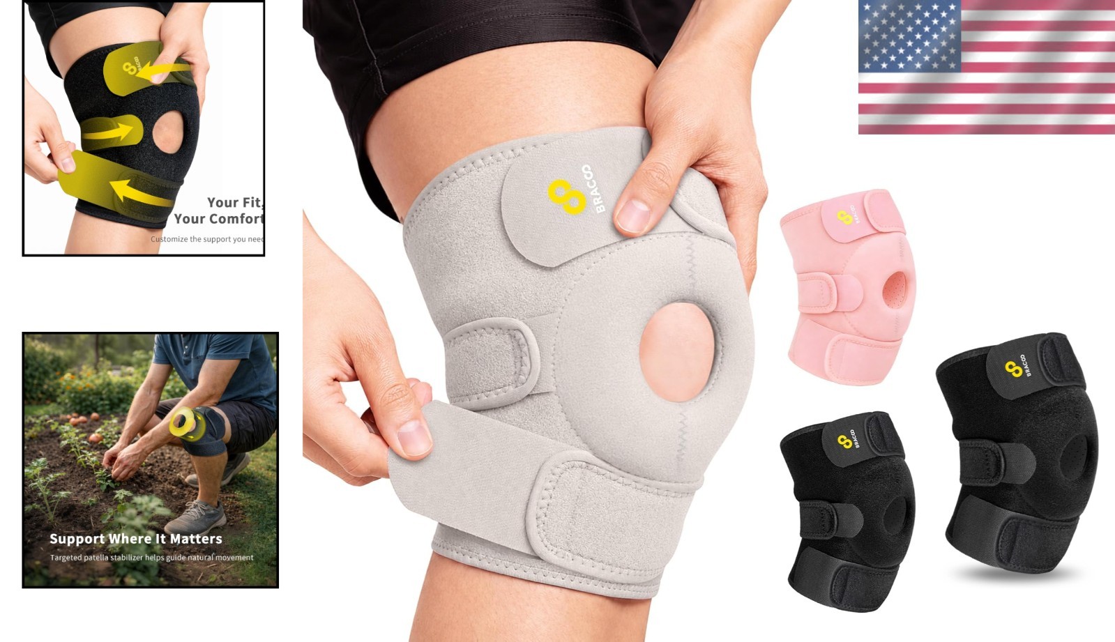 Breathable Compression Knee Sleeve for Men & Women – Support for Sports & Rehab