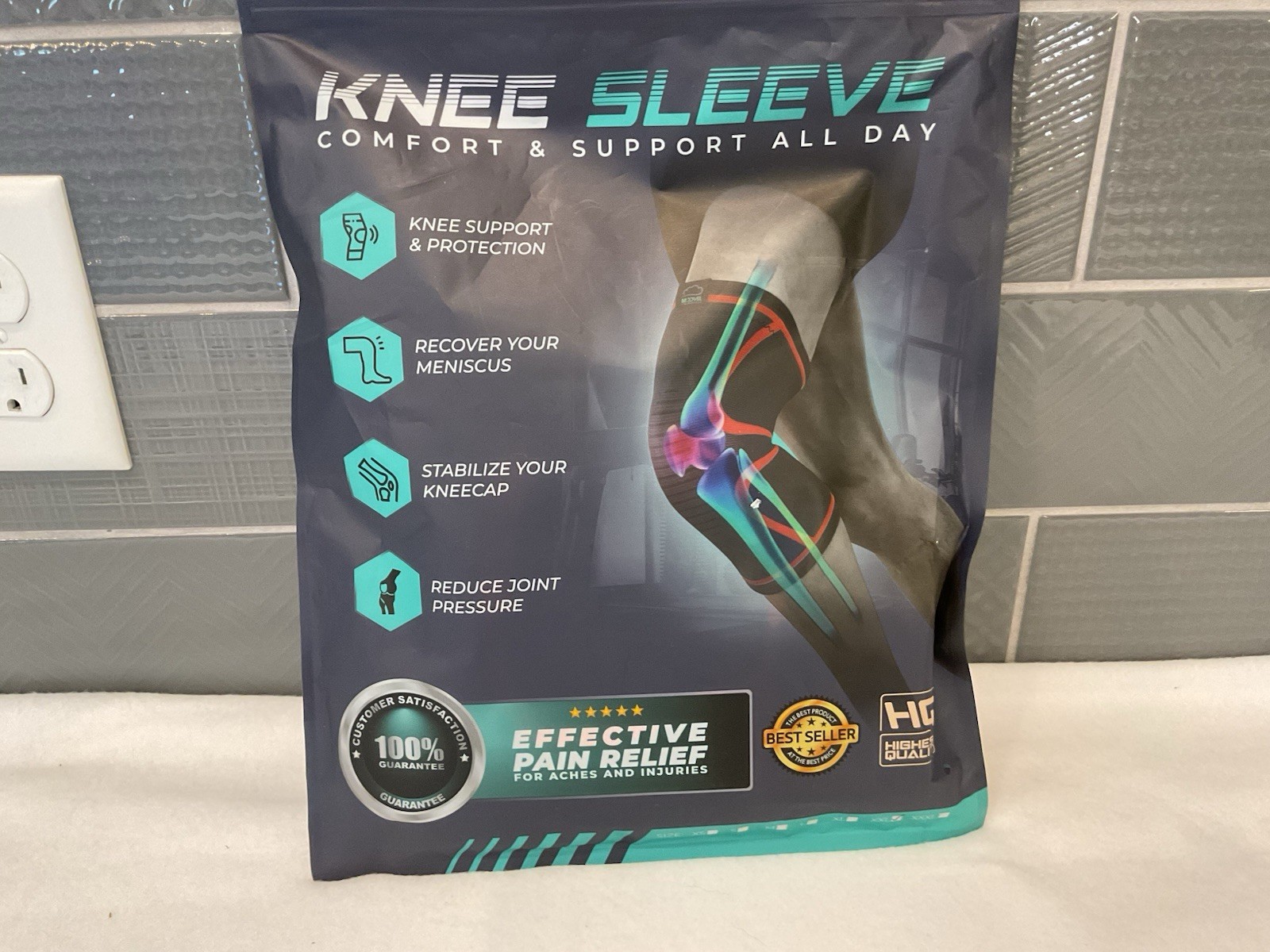 Modvel 2-Pack Compression Knee Brace Men Women Running Orange XXL