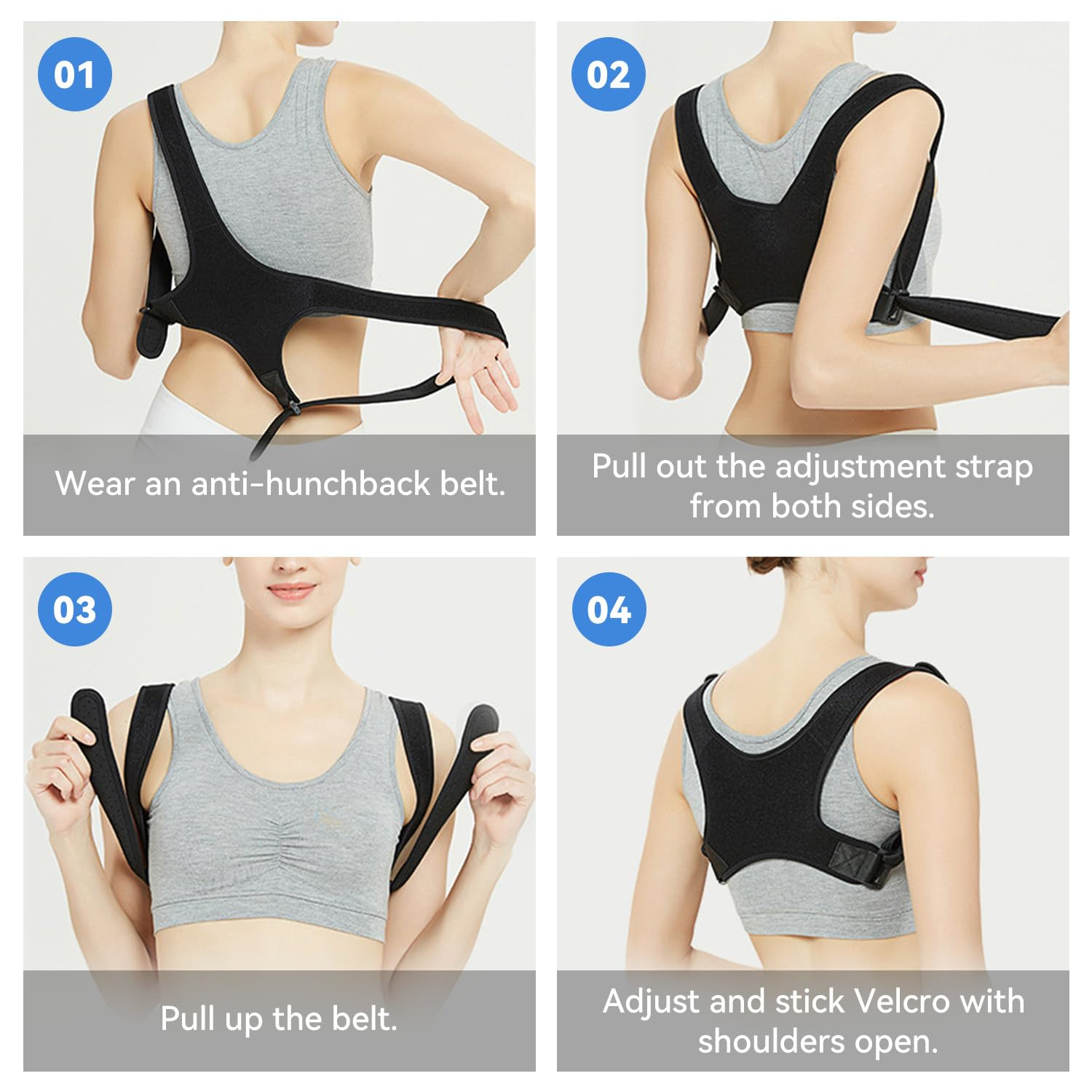 Adjustable Posture Corrector Women & Men Back Support Brace Upper Spine Neck