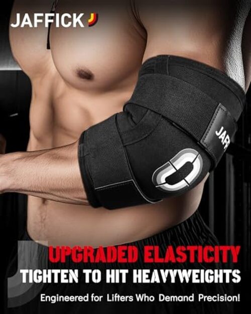 Weightlifting Elbow Brace(1 Pair) – Elbow Sleeve with Dual Adjustable L Black