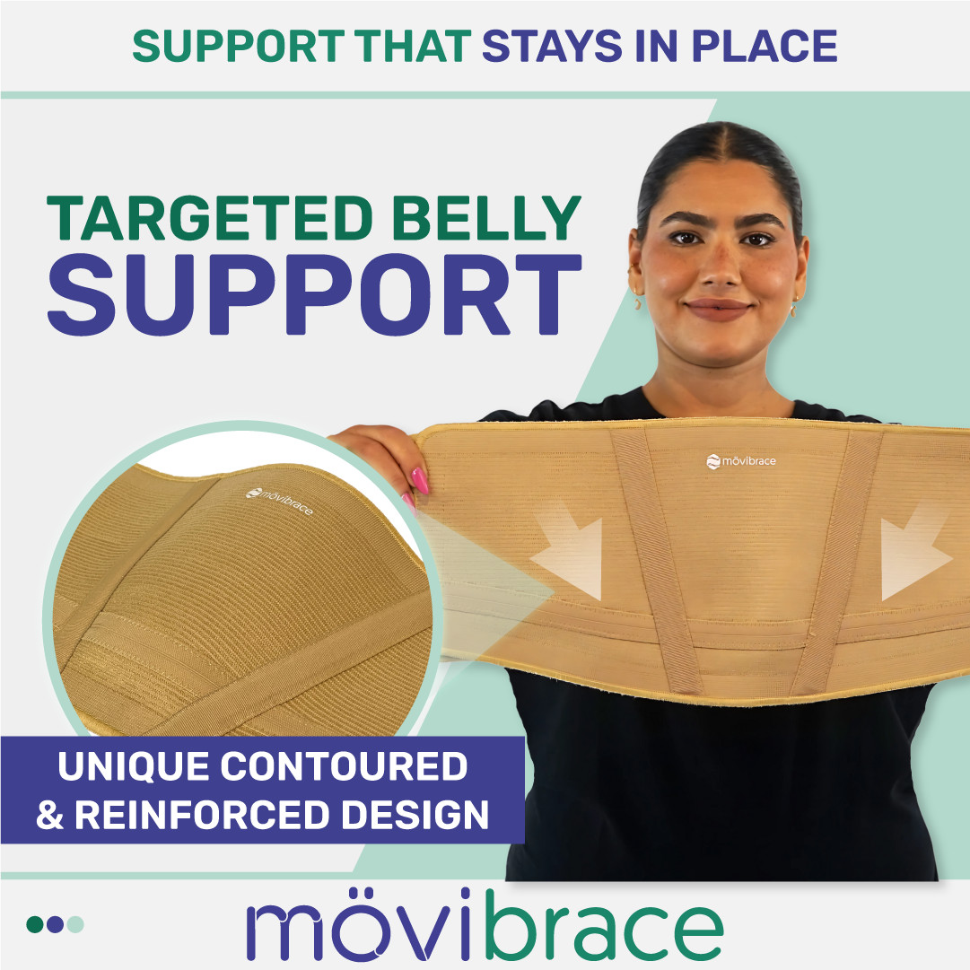 Movibrace Abdominal Belt for Hanging Belly, Weak Abdominal and Lower Back Muscle
