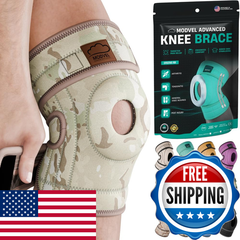 Modvel Elite Knee Brace Side Stabilizers Patella Gel Pads For Maximum Knee Pain