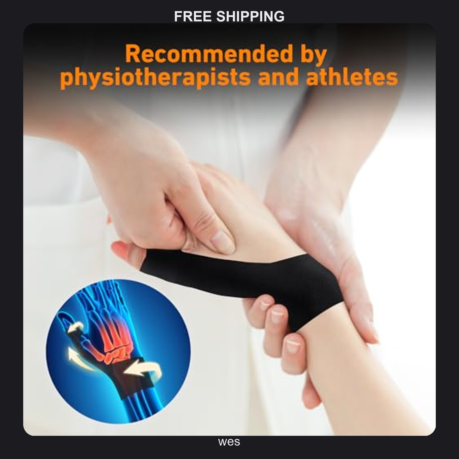 12 Count KTQUICK Precut Kinesiology Thumb Tape – Left Hand Support – Black