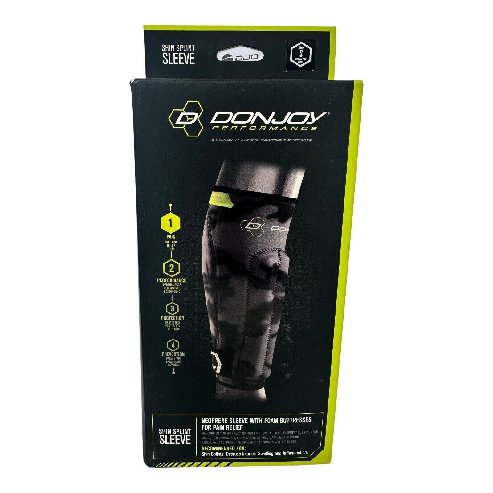 DonJoy Performance Anaform Shin Splint Sleeve – Black / Grey Camo – S Small