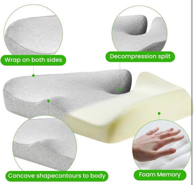 Extra Large Memory Seat Cushion, Multifunctional for Office or Driving Use