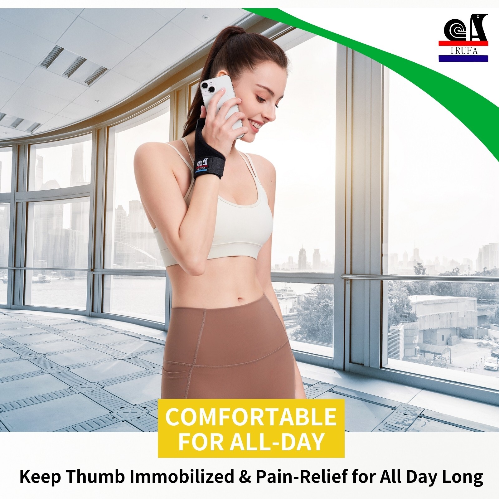 IRUFA, Spacer Fabric CMC Thumb Splint Brace Splint Support Wrap Spica