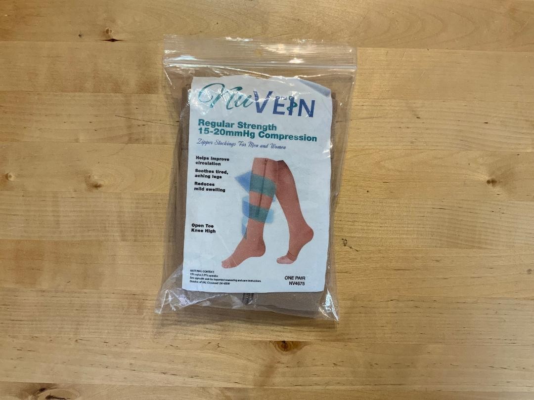 Compression Socks 15-20 mmhg regular stength one pair open toe knee high