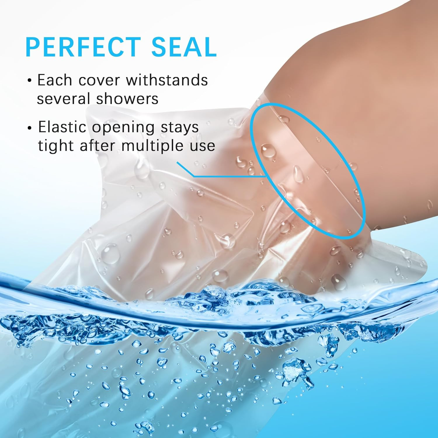 Waterproof Cast Covers for Shower Leg Watertight Seal Knee Ankle Foot