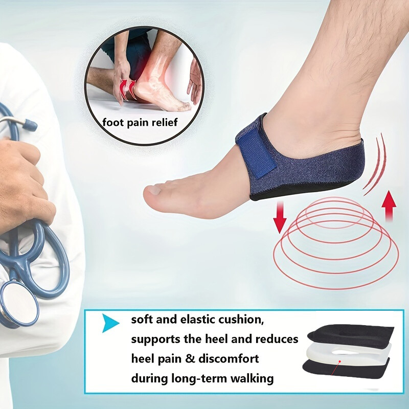1/2 Pairs Heel Cup Support Protector Pad Socks Cushion Sleeves Plantar Fasciitis