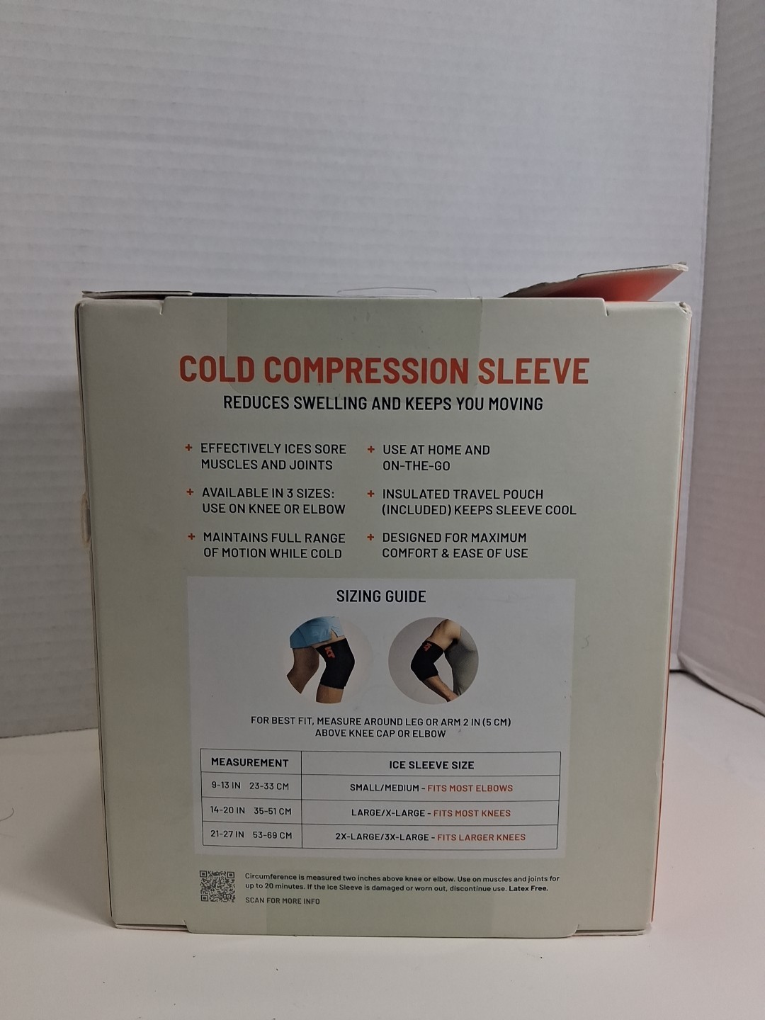 KT Health Ice Sleeve Cold Therapy & Flexible Compression Sleeve L/XL New