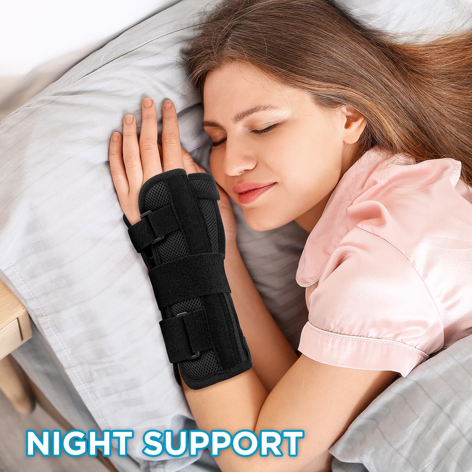 NEENCA Carpal Tunnel Wrist Brace with Thumb Support, XL/XXL/XXXL, Black