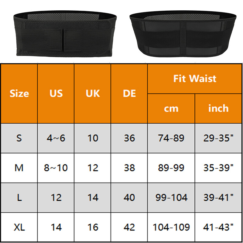 Magnetic Self Heating Lumbar Lower Back Support Brace Waist Belt Pain Relief