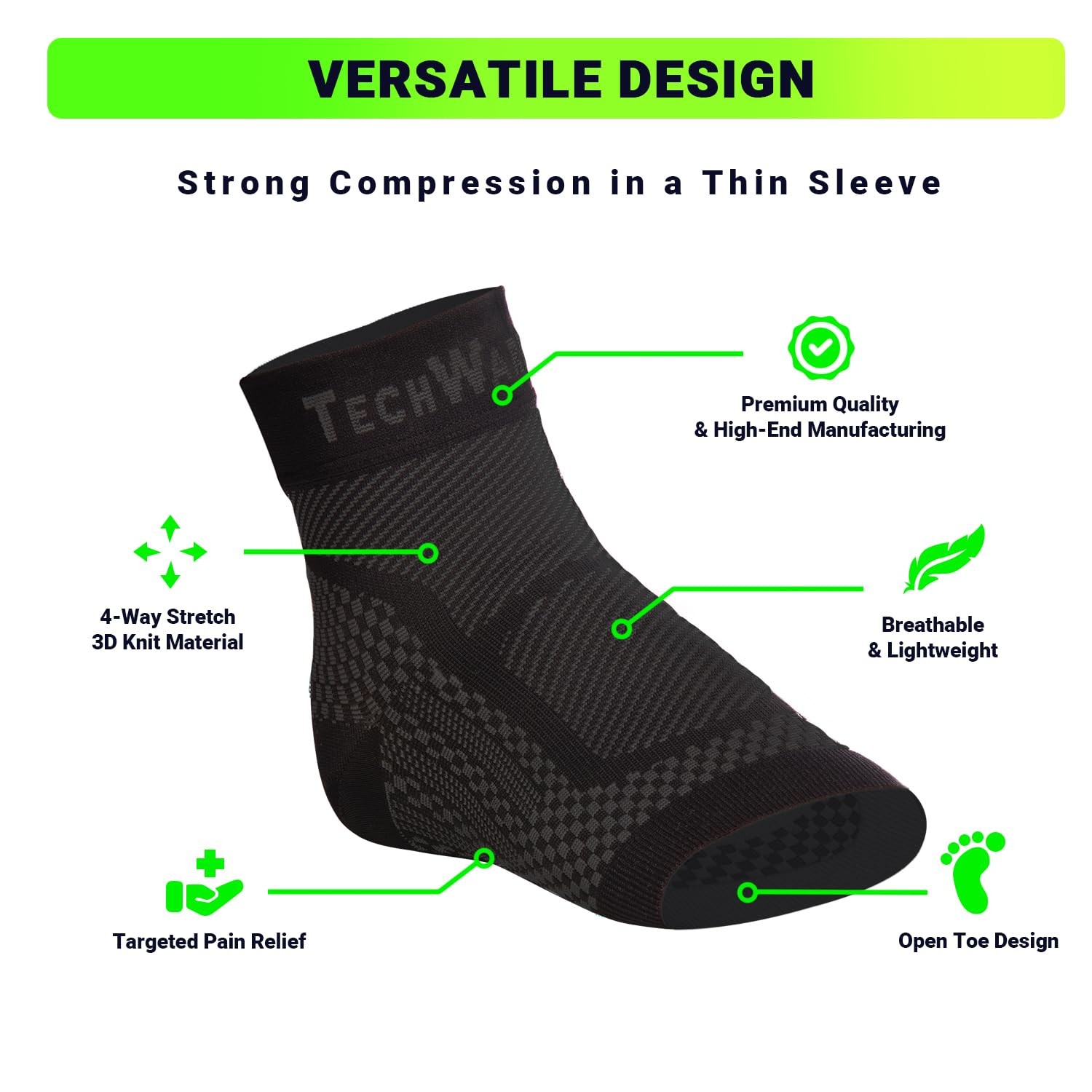 TechWare Pro Ankle Brace Compression Sleeve Relieves Achilles Tendonitis, Jo