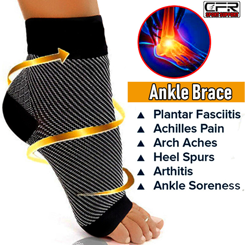 Pairs Ankle Support Brace Compression Sleeve Foot Wrap Plantar Fasciitis Relief
