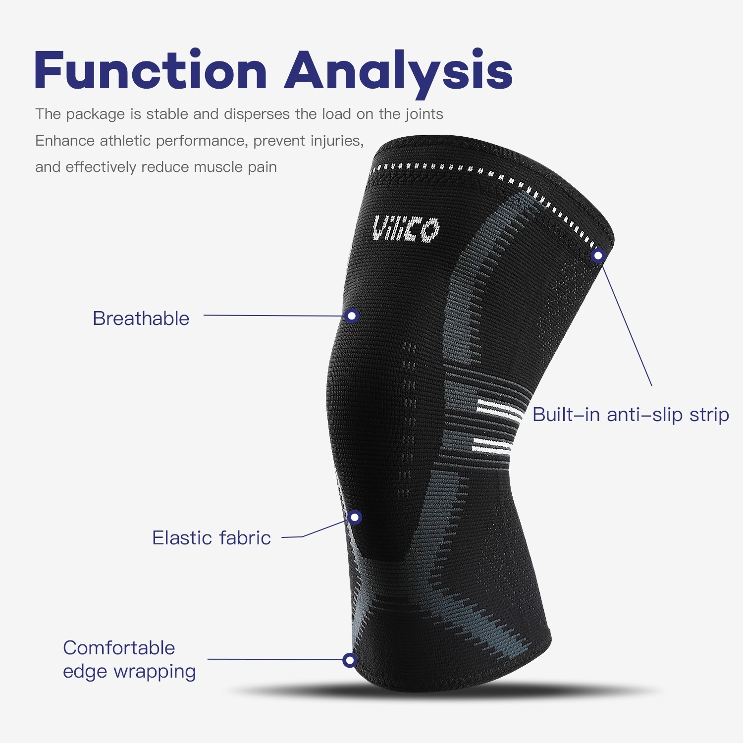 Knee Sleeve Compression Brace Support For Sport Gym Joint Pain Arthritis Relief