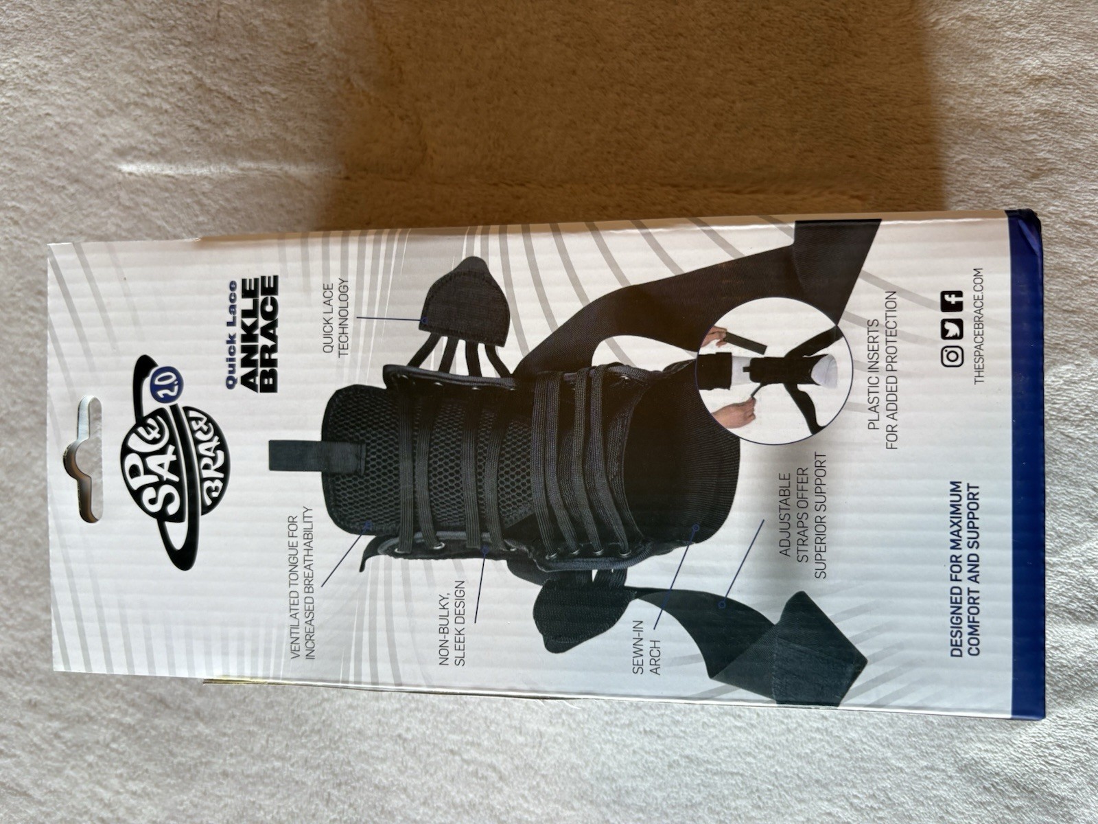 NEW IN BOX SpaceBrace 2.0 Small Ankle Support Brace