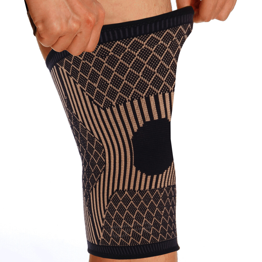 Knee Sleeve Compression Brace Support Copper Sport Joint Pain Arthritis Relief D
