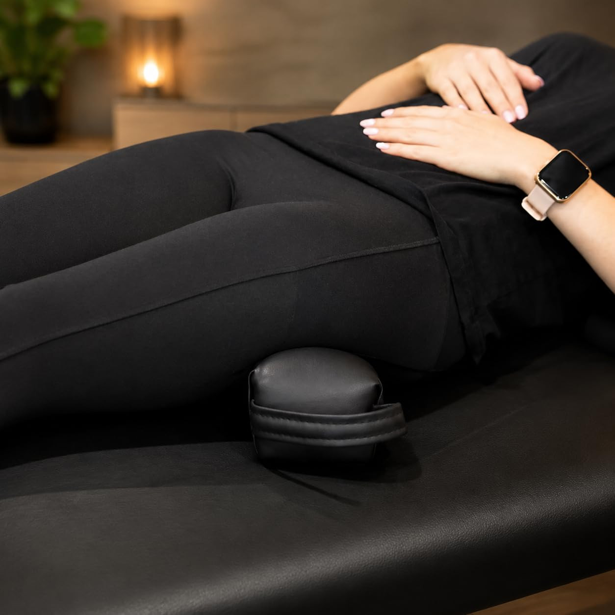 Pelvic Sacral SOT Blocks Non Slip Base 1/Pair Upholstered Black