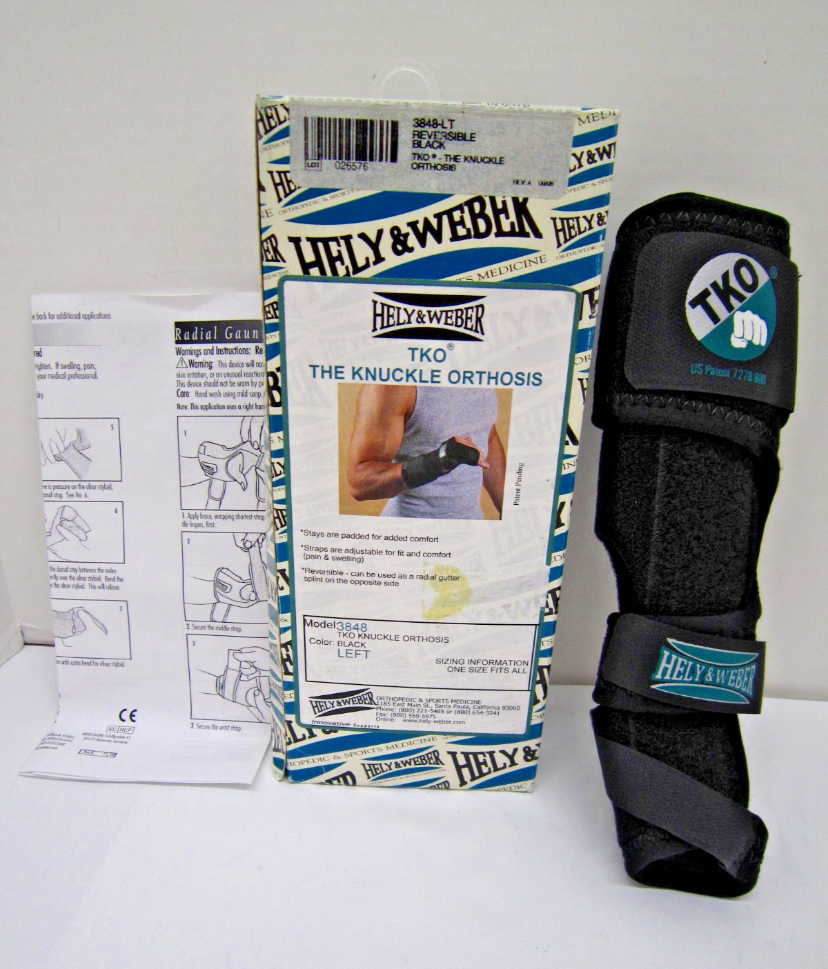 HELY & WEBER TKO (THE KNUCKLE ORTHOSIS) HAND BRACE/3848-LT-Left