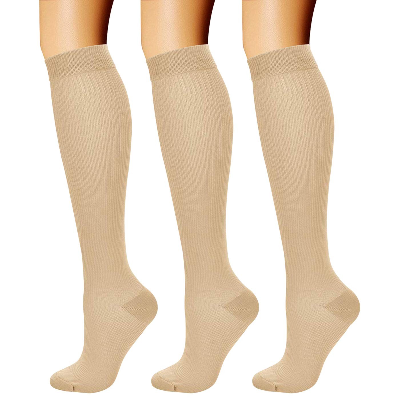 Compression Socks for Women & Men Circulation (3 Pairs) 15-20 mmHg is Best At…